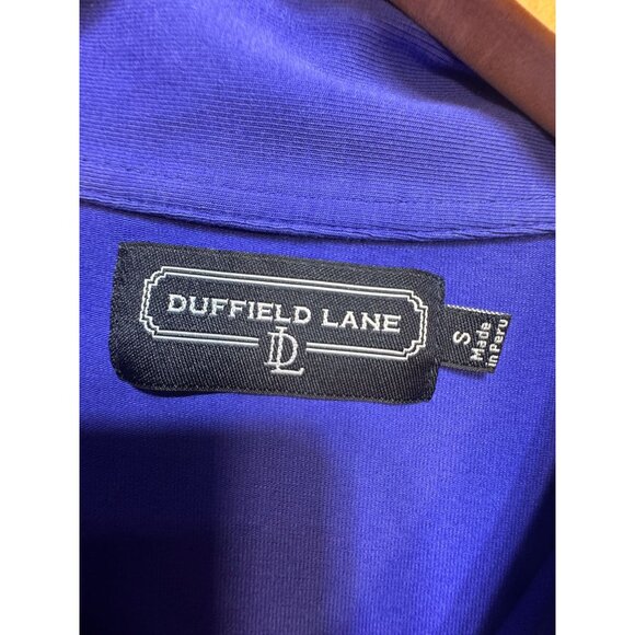 Duffield Lane Women's Button Up Shirt Dress Sleeveless Size S Blue Solid Stretch - Picture 3 of 8